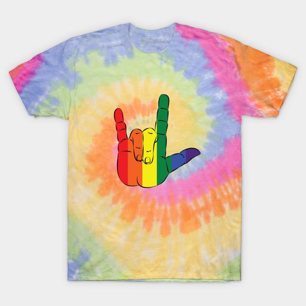 I Love You Rainbow T-Shirt by DQDesigns By Chele